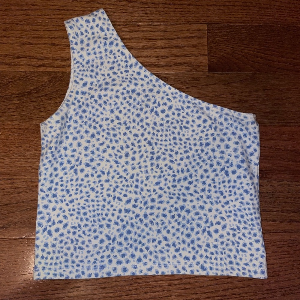 Blue Cheetah Brandy One Shoulder Top